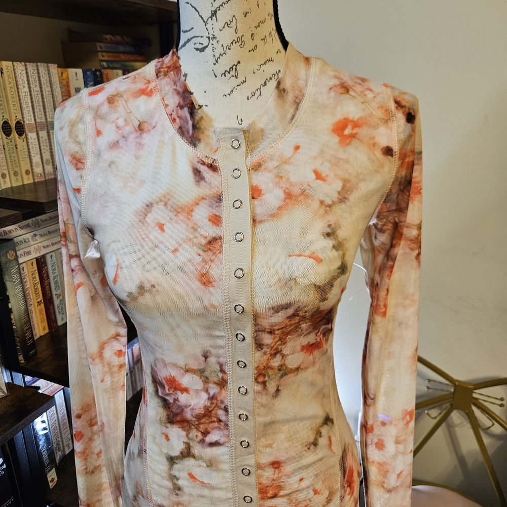 Promesa Long Sleeve Floral Mesh Cardigan